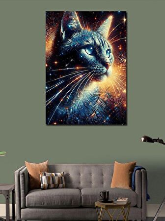 Kanvas Tablo Uzay Ve Kedi
