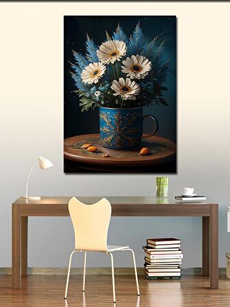 Kanvas Tablo Lavantalar Ve Çiçekler