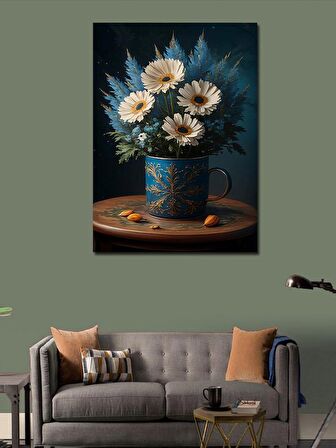 Kanvas Tablo Lavantalar Ve Çiçekler