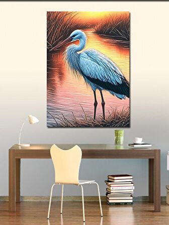 Kanvas Tablo Nehirdeki Leylek