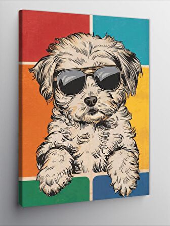Kanvas Tablo Gözlüklü Köpek