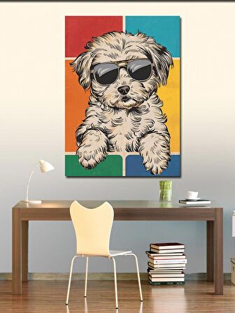 Kanvas Tablo Gözlüklü Köpek