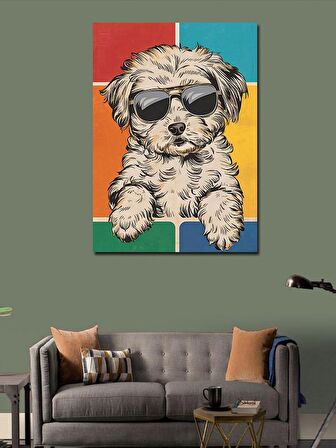 Kanvas Tablo Gözlüklü Köpek