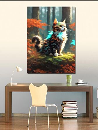Kanvas Tablo Ormandaki Kedi