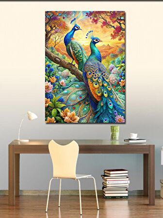 Kanvas Tablo Renkli Tavus Kuşları