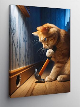 Kanvas Tablo Fare Avcısı Kedi