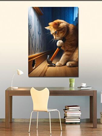 Kanvas Tablo Fare Avcısı Kedi