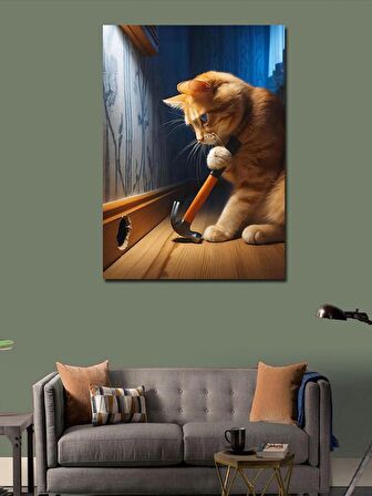 Kanvas Tablo Fare Avcısı Kedi