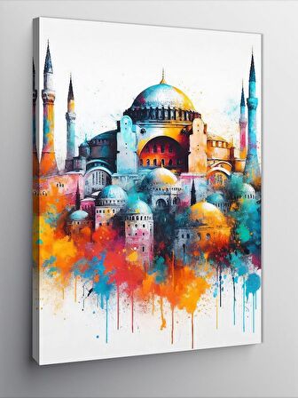 Kanvas Tablo Sulu Boya Ayasofya Cami