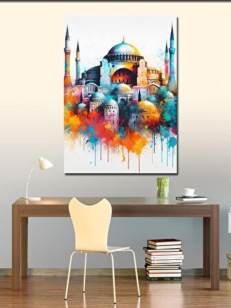 Kanvas Tablo Sulu Boya Ayasofya Cami