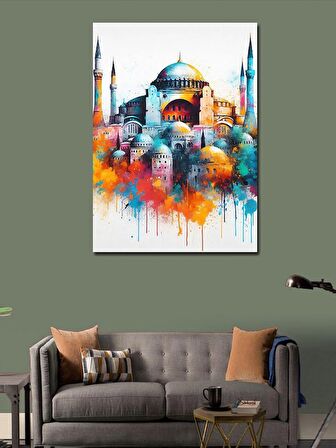 Kanvas Tablo Sulu Boya Ayasofya Cami