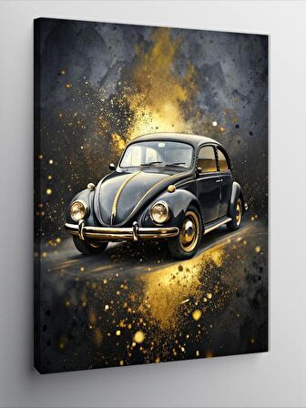 Kanvas Tablo Siyah Kaplumbağa Araba