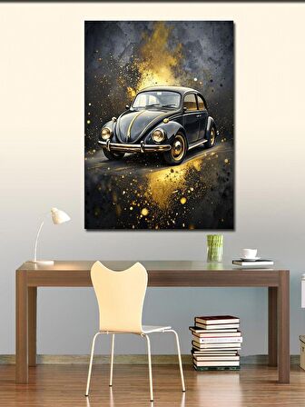Kanvas Tablo Siyah Kaplumbağa Araba