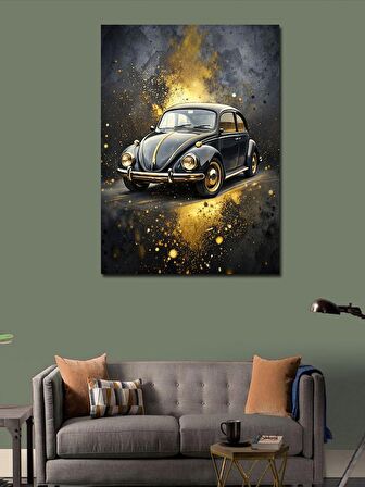 Kanvas Tablo Siyah Kaplumbağa Araba