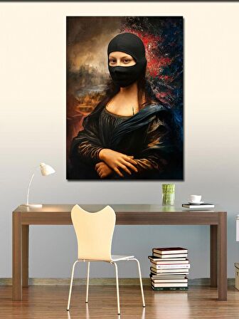 Kanvas Tablo Kar Maskeli Mona Lisa