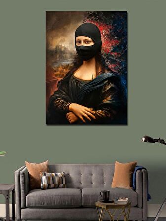 Kanvas Tablo Kar Maskeli Mona Lisa
