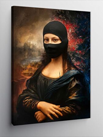 Kanvas Tablo Kar Maskeli Mona Lisa