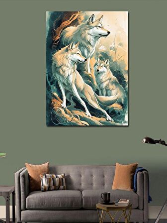 Kanvas Tablo Beyaz Çiçekler Ve Renkler