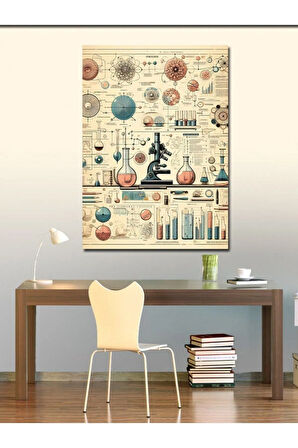 Kanvas Tablo Kimya Temalı