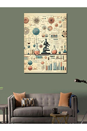 Kanvas Tablo Kimya Temalı