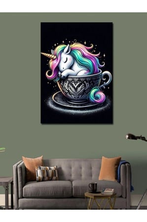 Kanvas Tablo Fincandaki Unicorn
