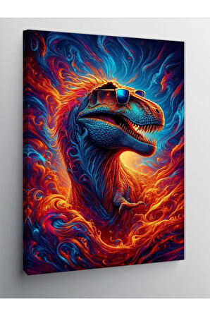Kanvas Tablo Gözlüklü Dinozor