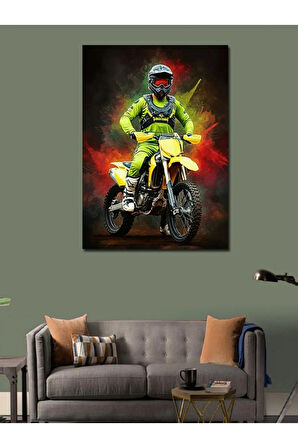 Kanvas Tablo Motosiklet Süren Adam