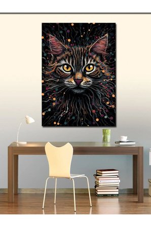 Kanvas Tablo Gözleri Parlayan Kedi
