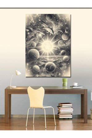 Kanvas Tablo Soyut Gezegenler Ve Evren