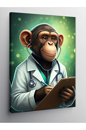 Kanvas Tablo Doktor Şempanze