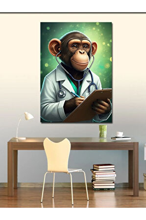 Kanvas Tablo Doktor Şempanze