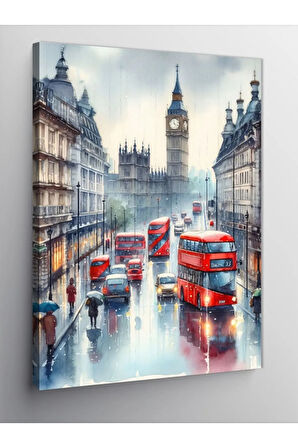 Kanvas Tablo Londra Otobüs Ve Big Ben
