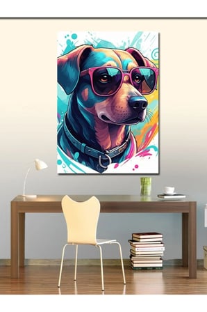 Kanvas Tablo Gözlüklü Köpek