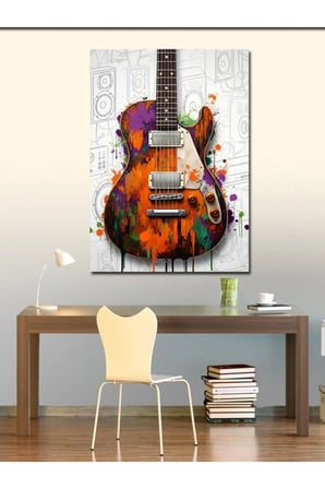 Kanvas Tablo Soyut Gitar
