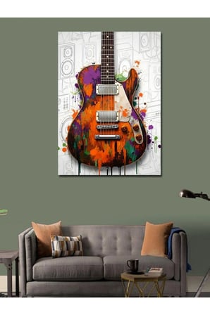 Kanvas Tablo Soyut Gitar