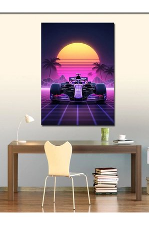 Kanvas Tablo Neon Formula 1 Aracı