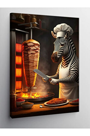 Kanvas Tablo Döner Ustası Zebra
