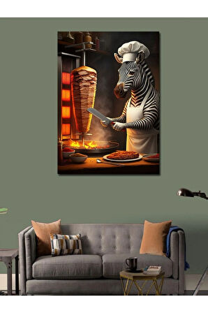 Kanvas Tablo Döner Ustası Zebra