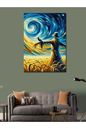 Kanvas Tablo Tarlada Korkuluk