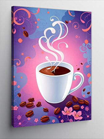 Kanvas Tablo Sıcak Kahve Çizimi