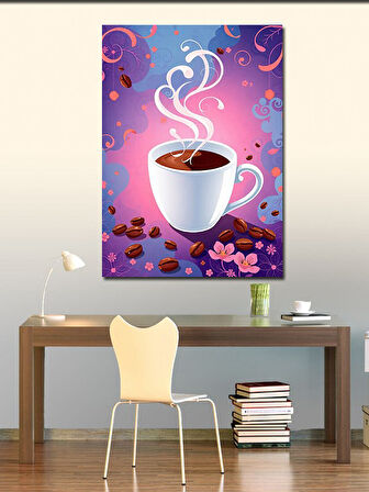Kanvas Tablo Sıcak Kahve Çizimi