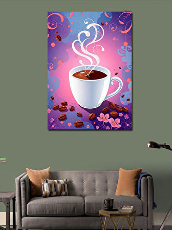Kanvas Tablo Sıcak Kahve Çizimi