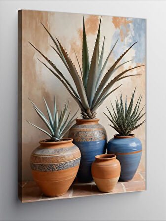Kanvas Tablo Seramik Vazolar Ve Bitkiler