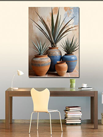 Kanvas Tablo Seramik Vazolar Ve Bitkiler