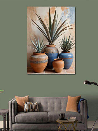 Kanvas Tablo Seramik Vazolar Ve Bitkiler