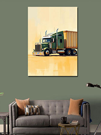 Kanvas Tablo Büyük Yeşil Kamyon