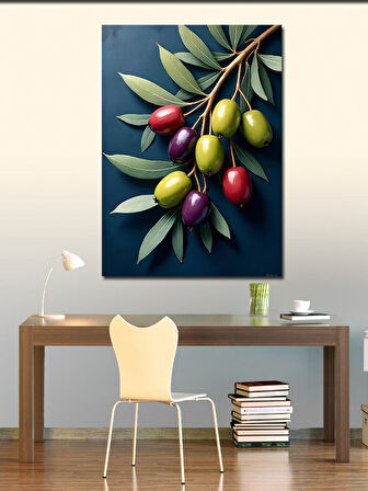 Kanvas Tablo Taze Zeytin Dalları