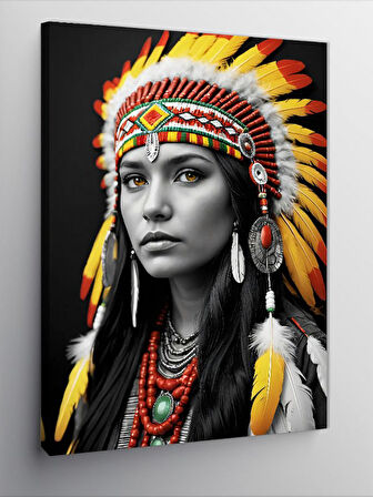 Kanvas Tablo Kızılderili Kadın Portresi