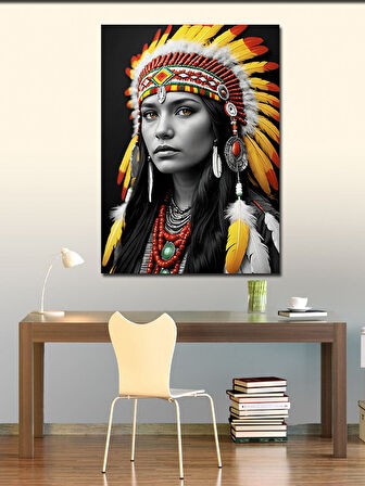 Kanvas Tablo Kızılderili Kadın Portresi