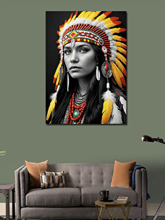 Kanvas Tablo Kızılderili Kadın Portresi